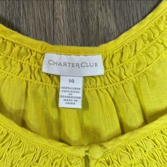 100% Linen Charter Club Linen Blouse - Picture 6 of 13